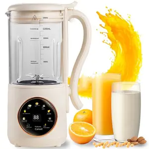 47.3oz Residue-Free Soy Milk Maker - Household Small Low-Frequency Filter-Free Automatic Heating Multifunctional Blender, Almond Milk Maker for Baby Food Preparation