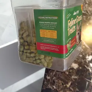 Just Try 2PCS Cat Grass Treats with Salmon & Catnip | Hairball control and Training treats | Teeth cleaning snack Reduce plaque  (13.4oz, Salmon & Catnip Flavor)