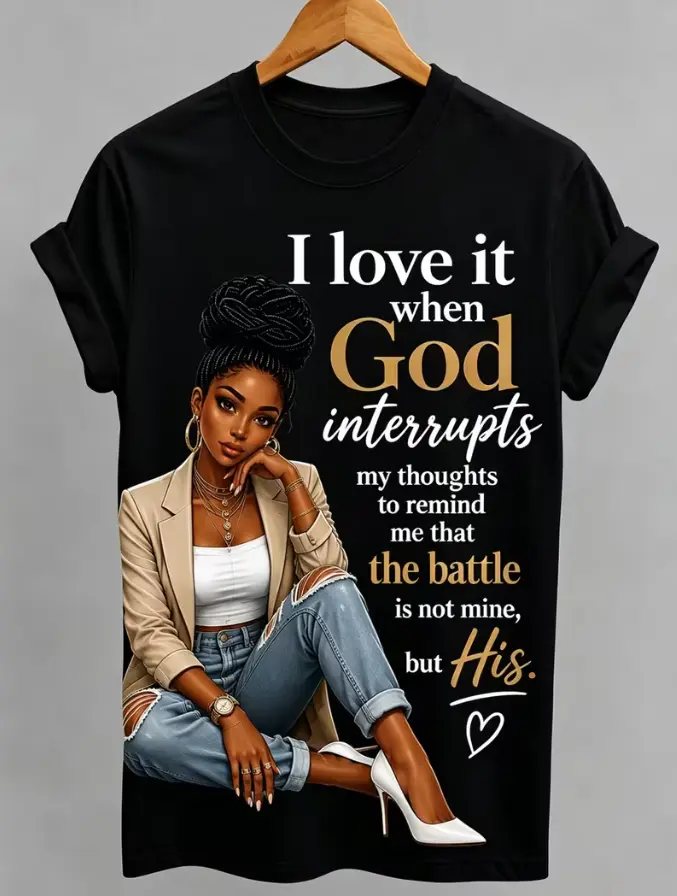 Psalm 46:5 Ladies T-Shirt | Casual Women'S Short-Sleeved Round-Neck Shirt, Christian Bible Verse Printed Faith Blouse for Ladies, Exquisite Floral Camera Christian Pattern T-Shirt, Casual Faith Printed Shirt, Round-Neck Inspirational Blouse