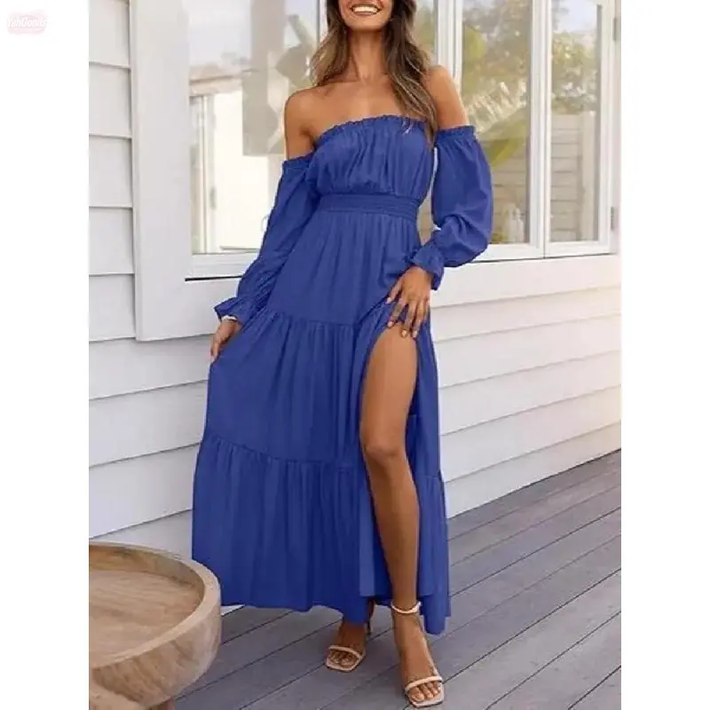 knee length dresses for ladies Blue Chiffon Evening Gown with Loose Long Sleeves loveangeldress knee length dresses for ladies Blue Chiffon Evening Gown with Loose Long Sleeves loveangeldress
