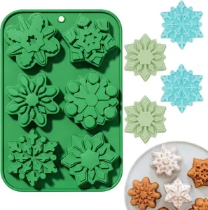 3D Christmas Tree Silicone Mold Xmas Tree Pan for Mousse Cake Muffin Baking Ice Cube Jello Chocolate Soap Lotion Bar Bath Bomb Candle Home Decor Green