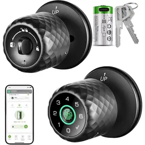 Fingerprint Door Knob Fingerprint Door Lock with Keypad, Biometric Door knobs with App Control, Auto Lock Door Lock with Code, Keyless Door Knob with Locks for Bedroom,