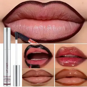 Waterproof Lip Liner Peel Off Tattoo Lip Gloss Lasting Matte Lip Tint Black Brown   Makeup  Cosmetic Balm Clear