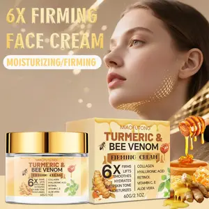 Bee venom and turmeric firming and lifting cream, four season face cream, rich in bee venom, turmeric, collagen and other ingredients, can firm and lift the skin, deep moisturizing nourishing, moisturize 24h, brighten the skin tone, and even the skin tone
