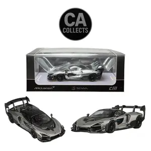 CM Model 1:64 McLaren Senna GTR Metallic Silver Gray Diecast Scale Model CM64-SennaGTR-11