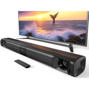 Sound Bar for  TV, 80W Soundbar with Four Woofers, Dual Horn Tweeters, 2.0  TV Speaker, 2 in 1 Detachable Design, BT/ARC/AUX/Optical Connection, Surround Sound System for TV