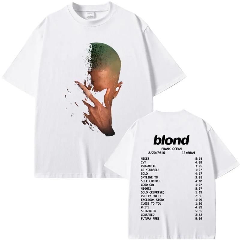 Women's Short-Sleeve Casual Streetwear Top - Rapper Frank Vintage Graphic Print, Ocean Hip Hop Trend, Blond Design, Unisex-Friendly Option