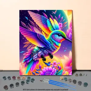 Hummingbird Pattern DIY Painting By Numbers Kit, 1 Set DIY Paint By Numbers Kit, Wall Art Decoration for Home Living Room Bedroom