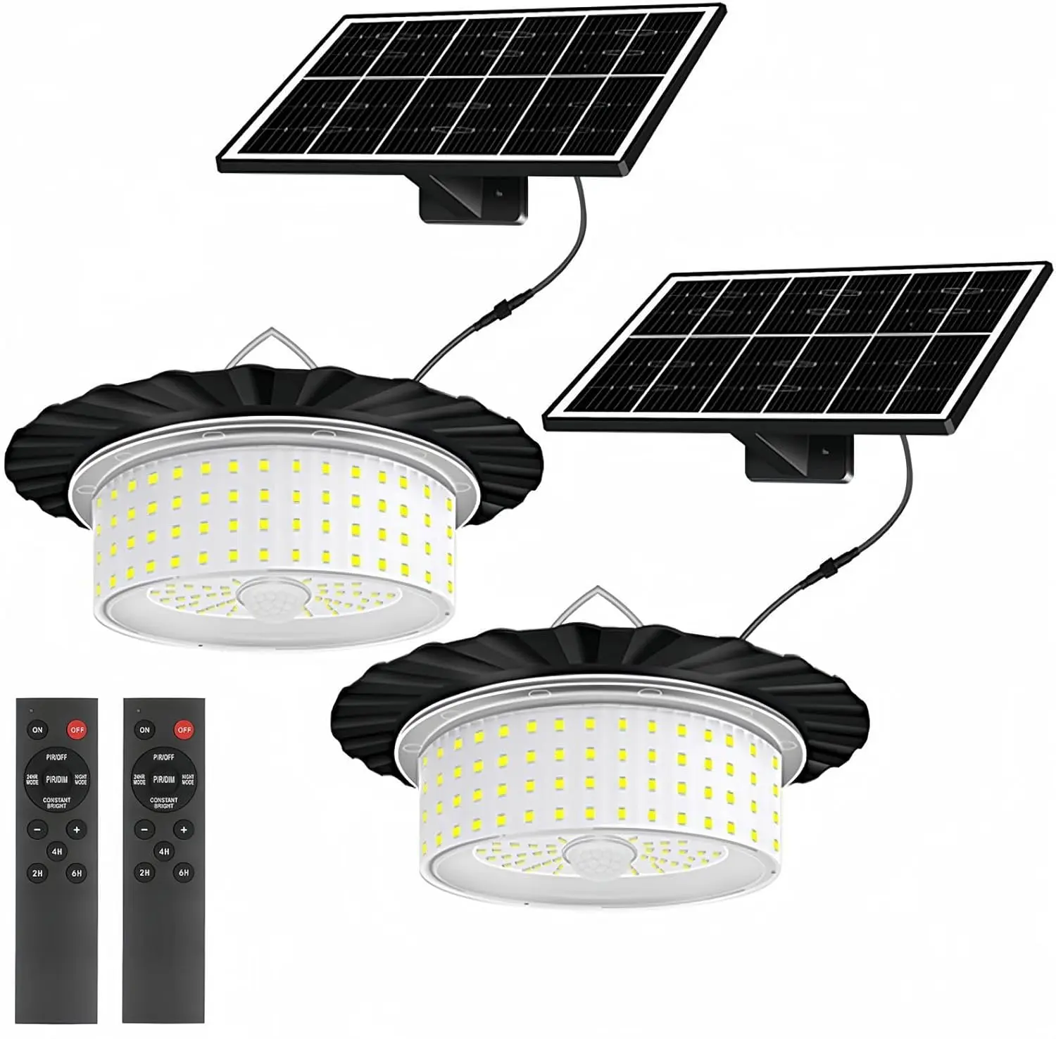 Summerwins Adjustable Solar Shed Pendant Light - 244-LED 360° Glow, Portable Water Resistant Solar Light with Remote Control & Auto Shut-Off, for Chicken Coops, Outdoor Patio, Barns, Batteries Included