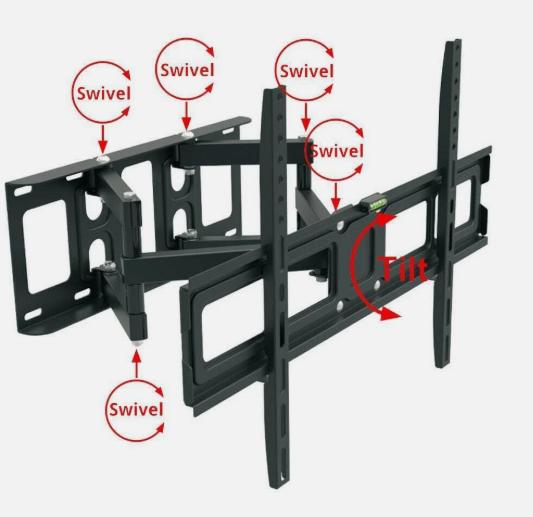 Articulating Full Motion TV Wall Mount Swivel Tilt For 32 42 47 50 55 60 65 70"