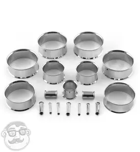 Double Flare Steel Ear Tunnels