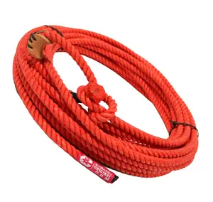 50 FT Red Poly-Nylon 10.5mm Lead Core Lasso Rope Soga Charra