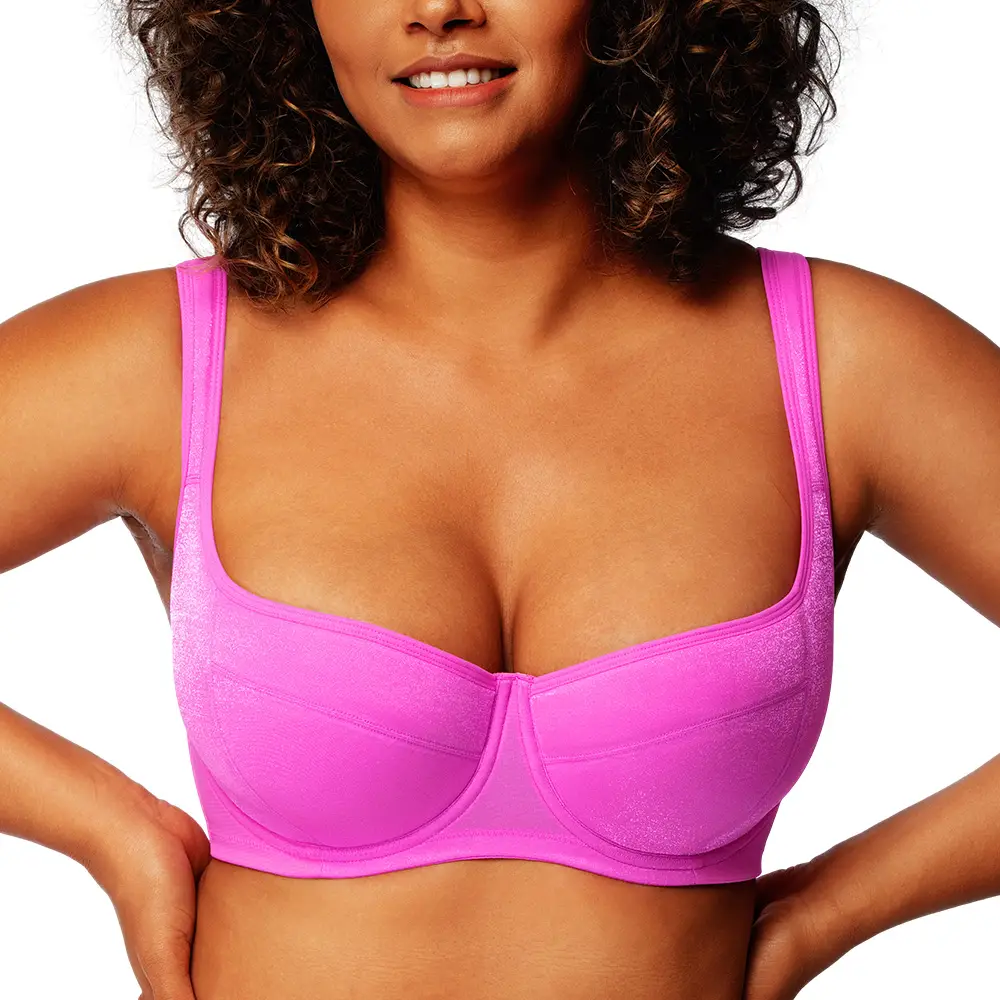 HSIA Starry Night Lightly Padded Lightly Lined Demi Plus Size Balconette Bra