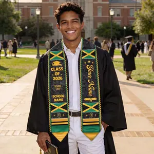 Custom Jamaica Graduation Sash, Jamaica American Flag Graduation Sash 2026, Jamaican Stole, Jamaica Stole 2026, Graduation Class Of 2026