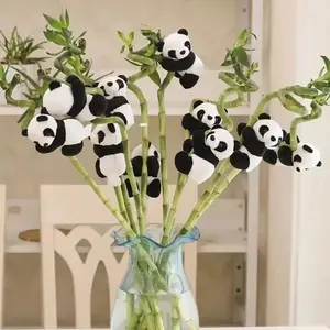 2pcs Cute Mini Panda Magnetic Decorations, Home Fridge Magnets, Perfect for Lucky Bamboo Plants, Vases, Desk and Bookshelf Decoration