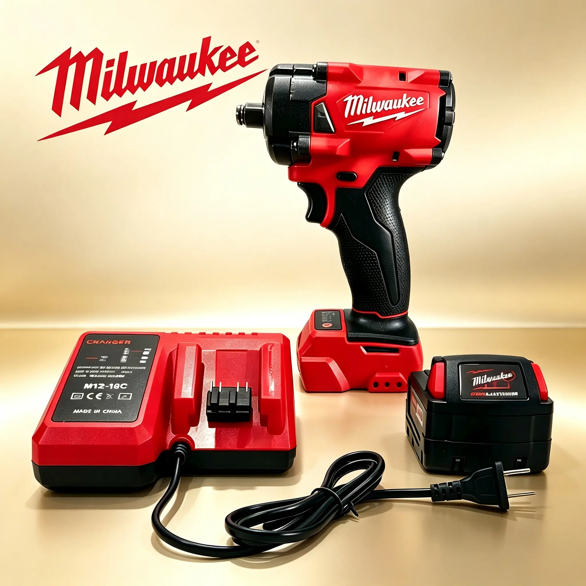 Milwaukee M18 FIW212 18V Cordless Impact Wrench - 1/2 Inch Square Drive, 300 Nm Max Torque, 0-2800RPM, 0-3200IPM (Bare Tool) high