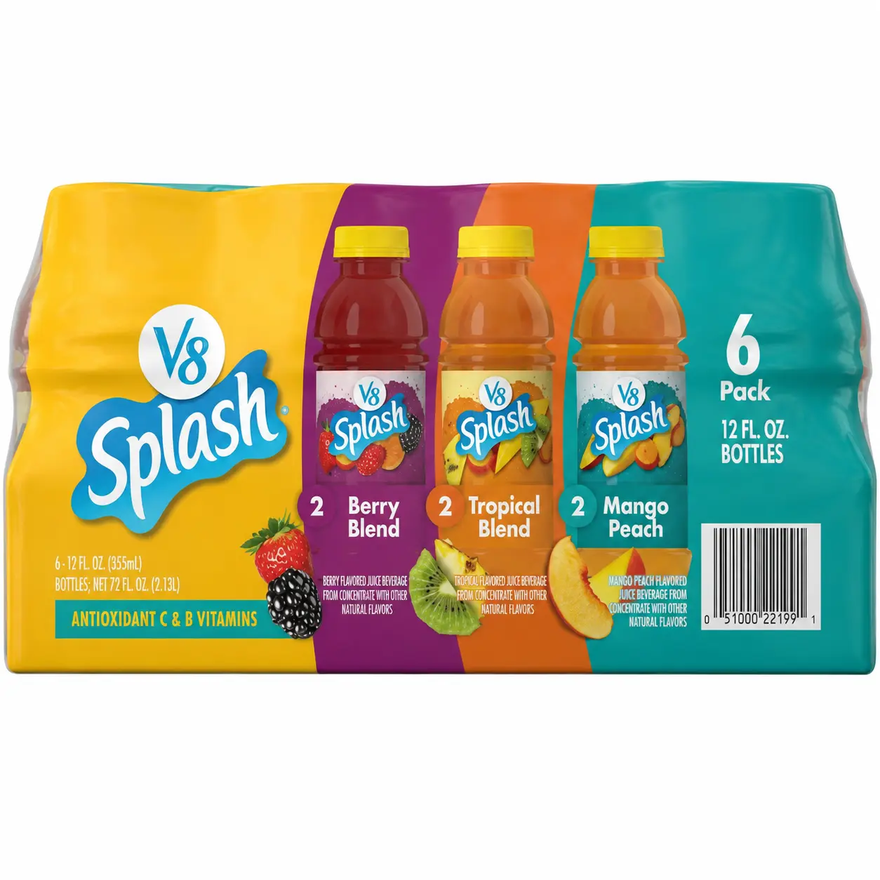 Fruit Juice Beverage Variety Pack, Assorted Fruit Flavors, 12 fl oz Bottles, 6 Count