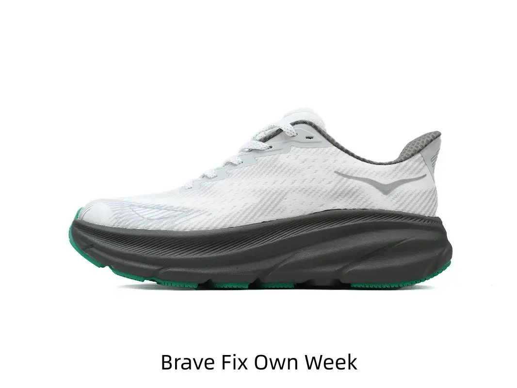 Thick Rocker Cushion Road Running Shoes, Breathable Engineered Mesh Light Gray Dark Green Three-Tone Unisex Trainers, Wide Platform Shock Absorbing Midsole, Ideal for Long Distance Jogging & Neutral Daily Outdoor Outfits