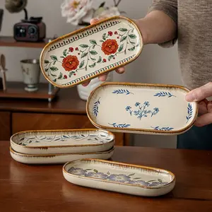 Ceramic Sushi Plate Set, Breakfast Dessert Serving Dish, Salad Serving Plates, Snack Nut Fruit Tray, Durable Ceramic Tableware for Everyday Use