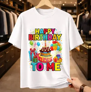 Happy Birthday To Me T-Shirt - Colorful Birthday Cake & Gifts Graphic Tee - Perfect Birthday Celebration Shirt for Women Men Kids - Vibrant Party Outfit Self-Gift