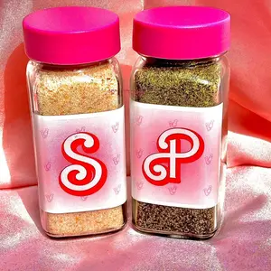 Pink Salt & Pepper Shakers - Spice Jars for Kitchen