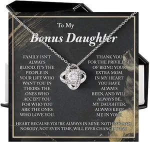 Stepdaughter Gifts from Stepdad, Bonus Daughter Necklace, Bonus Daughter Gifts, Bonus Daughter Gifts from Stepmother, Gifts for Stepdaughter, Christmas Gift Bonus Daughter