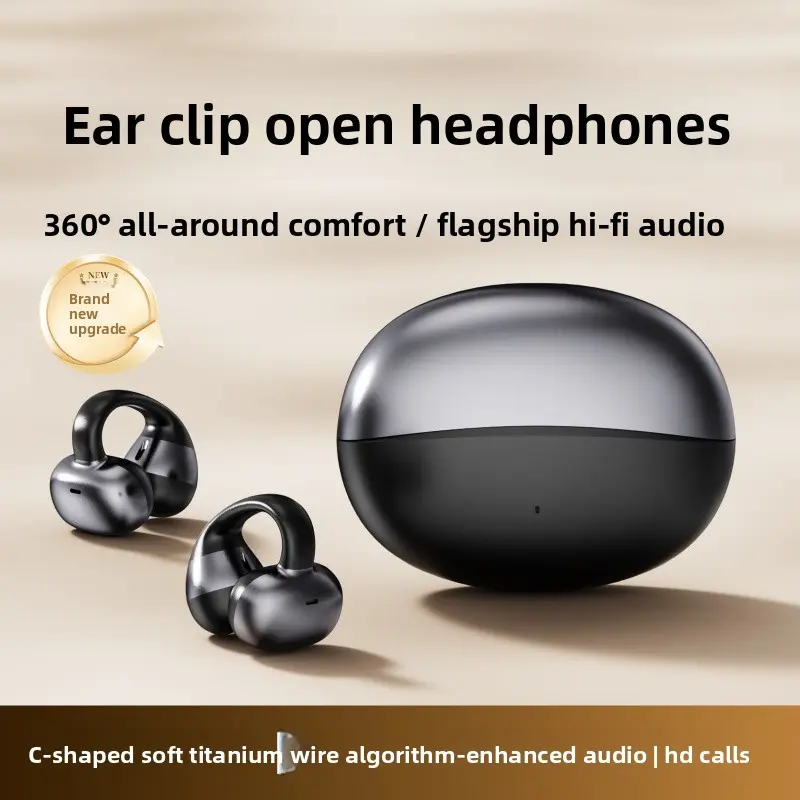 Bluetooth Headphones 2026 New Model M09 Ear Clip Type High Aesthetic Long-Wear Comfortable Non-In-Ear Bluetooth Wireless Headphones