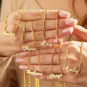 AS079 Personalized Name Pendant Necklace Minimalist Name Jewelry for Women, Gift for Her