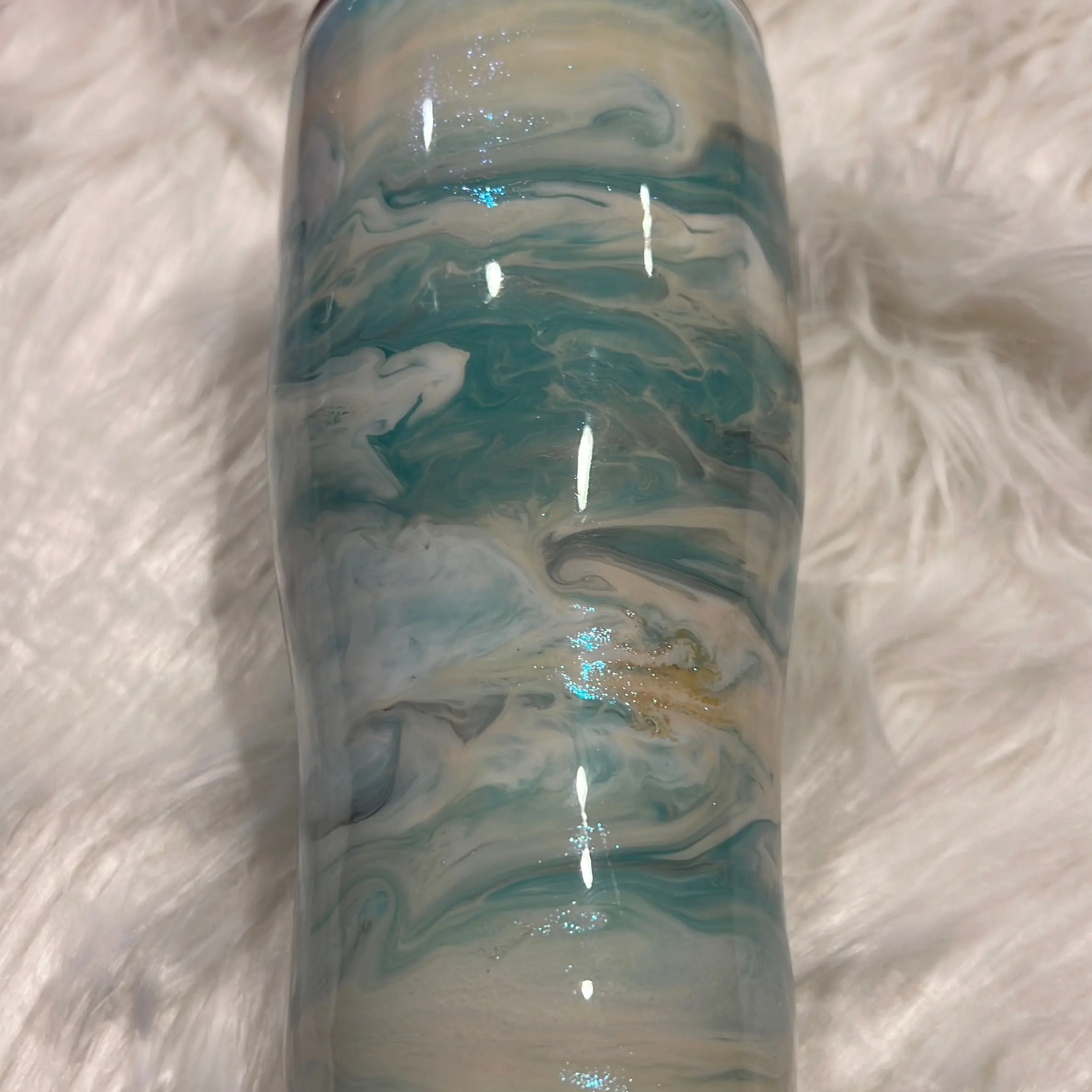 Green 30 oz modern curve marble tumbler