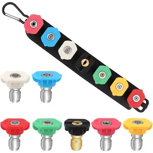 Washer Tips, Set of 7  Washer Nozzle Tips with a Holder,1/4 Inch Quick Connect,7 Nozzle ,  Washer Accessories,4000 PSI