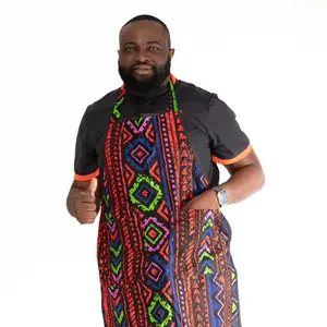 Saifeunique Ankara Aprons with Vibrant Tribal Patterns and Functional Pockets for Cooking and Crafting Made in Nigeria