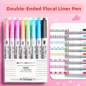 Flower-Shaped Outline Pen, Curved Pen for Scrapbooking, Floral Roller Lace Pen, Special Tool for Hand-Copied Newspapers, Unique Writing Instrument