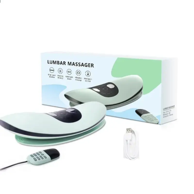 Smart Electric Lumbar Spine Traction Device, Heat Therapy Sciatica Relief, Inflatable Back Stretching Massager, Vibrating Massage, Relaxation Aid