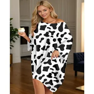 NewPlus Size Nightgowns for Women Sleep Shirts Bamboo Sleep Tee Short Sleeves Print Sleepwear With Pocket  Comfortable Cute Fits S-5XL Pajama Loungewear night gowns