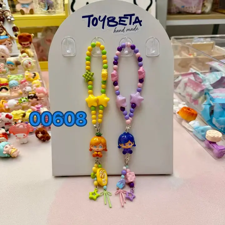 Cute Colorful Beaded Phone Chain, Anti-Lost Phone Wristlet Strap for Women, Plastic DIY Lanyard Accessory for Cellphone