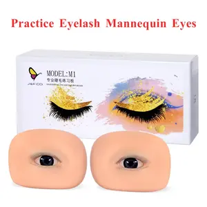 Eyelash Extension Practice Eyes, Soft Silicone Material, Ultra-Soft Realistic Skin, 3 Layer Upper Lashes, Single Lower Lashes, Training Lashes Eyes Model
