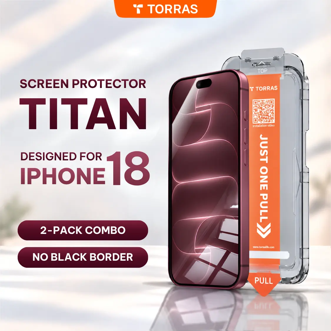TORRAS 2 Pack Privacy Screen Protector for iPhone 18 Pro Max– 25° Anti-Spy, Soft-Light Grid-Free, Ultra-Strong Tempered Glass Go, Tora-Silk Smooth Touch, Anti-Fingerprint, Full Coverage, Dust-Free Bubble-Free Auto-Install Tray
