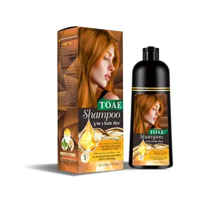 OAE Shampoo 3 in 1 Hair Dye Wine Red with Ginseng Extract Herbal Formula 10 Mins Coloring No Bowl Needed 3-4 Weeks Coverage PPD & Ammonia Free Safe Haircare