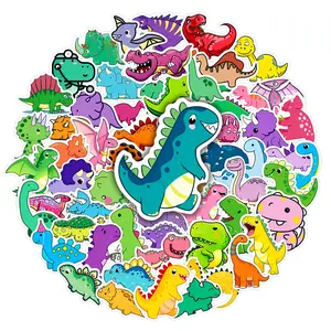 60Pcs Cute Cartoon Dinosaur Stickers Pack, Waterproof Kids Dino Vinyl Decals for Laptop Water Bottle Journal Scrapbook, Fun Gifts for Dinosaur Lovers & Kids