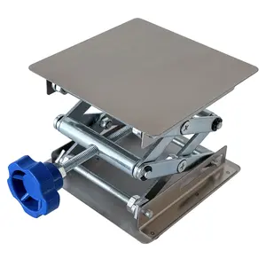 Stainless Steel Lab Jack Stand Table Lift Laboratory Multifunctional Fine-tuning Bracket Laser Level Mount Mini Scissor Lift Jack 4"x4"