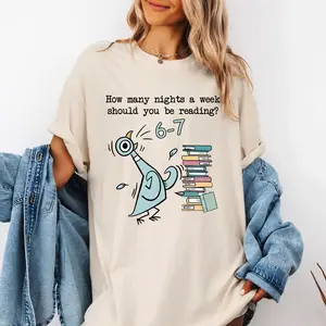 How Many Nights A Week Should You Be Reading 6-7 Shirt, Pigeon Elephant Piggie Children's Books Sweatshirt,Teacher Six Seven 67 Shirt