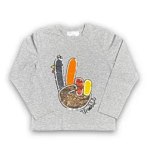 Turkey Long Sleeve Sequin Adult Shirt