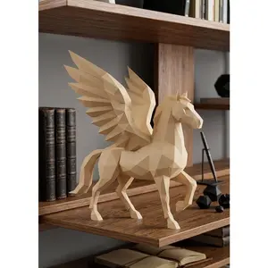 Low Poly Pegasus Statue, Geometric Artistic Home Decor Sculpture, Lightweight Home Supply for Gifts