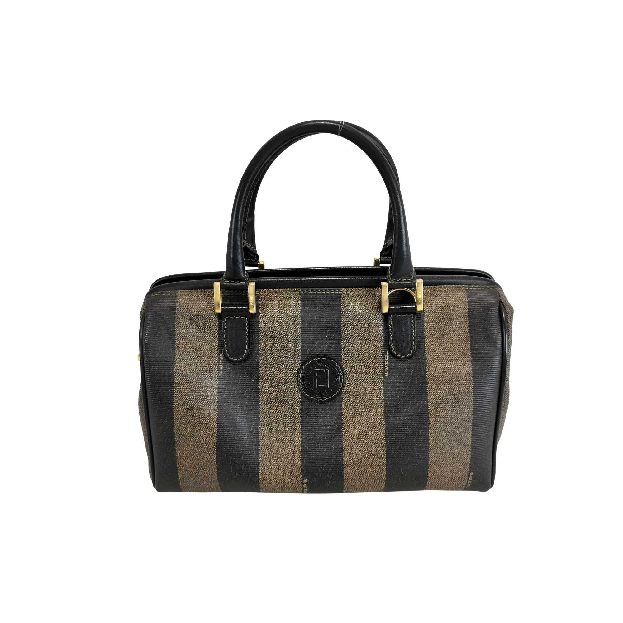 Pre-owned FENDI coated canvas Tote bags Pequin Mini Boston Bag (267003774)
