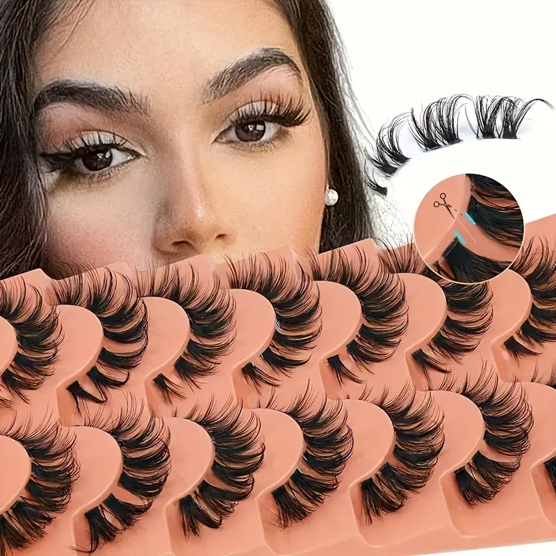 7 pairs of natural clustered eyelashes, D-roll eyelash extension cords, fake eyelashes, DIY eyelash extension cords, multiple packs, Diy False Eyelashes, Diy Lash Clusters