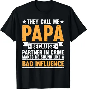 Pure Cotton Tee Funny Papa Design For Grandpa Papi Papaw From Grandkids Papa T-Shirt Fabric Menswear