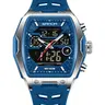 SANDA 6235 Men Watch Sports LED Analog Chronograph Military Dual Display Wristwatch, Fashion Digital Watch, Sporty Quartz Watch with Luminous Dial & Alarm Function, Waterproof Watch with Box, Trendy Multifunctional Watch, Quartz Movement Watch