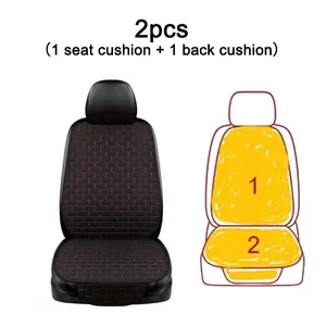 2pcs Linen Vehicle Front Seat Covers, Breathable Flax Seat Protector Cushion Set, Comfortable Automotive Accessories for Seat Protection