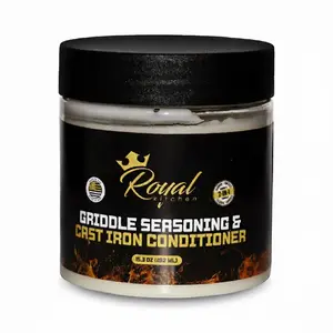 Royal Kitchen Cast Iron & Carbon Steel Seasoning Conditioner 2-IN-1 | Effective For Restoring, Protecting & Conditioning Blackstone Griddle, Cast Iron and Dutch Oven Cookware Food Safe and easy to use conditioner (15.3 Ounce (Pack of 1))