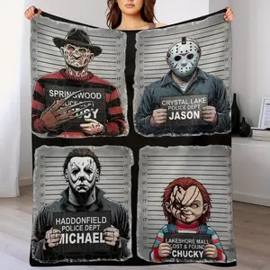 Horror movie blanket, comfortable and lightweight ultra-soft microfiber, suitable for bedding, sofa, travel or bedroom supplies 50*40